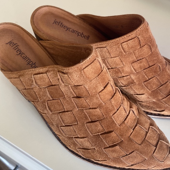 Jeffrey Campbell Favela-2 Western Mule brown woven Naturel Suede Slip On Shoe - Picture 3 of 5